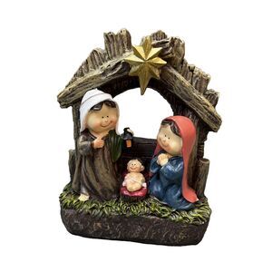 Nativity Scene Figurine Ceramic Mary Joseph and Baby Jesus